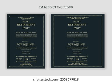 Happy retirement party invitation flyer design template
