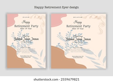 Happy retirement party invitation flyer design template
