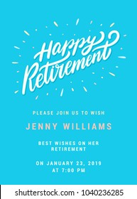 Happy Retirement. Party Invitation Template.