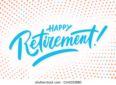 Happy Retirement Vector Lettering Stock Vector (Royalty Free ...