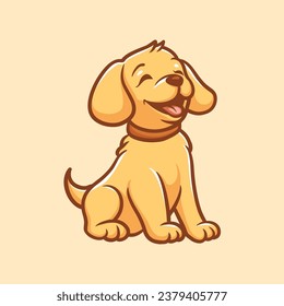 Happy Retriever Creative Cartoon Illustration