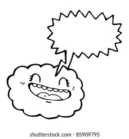 happy retro cartoon cloud