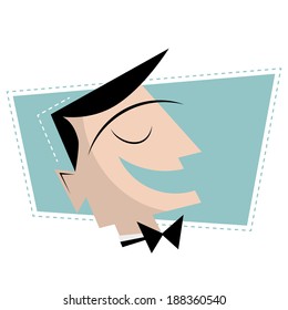 happy retro cartoon man
