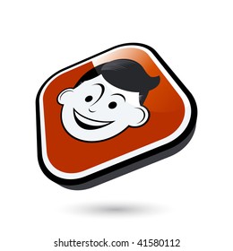 happy retro man sign