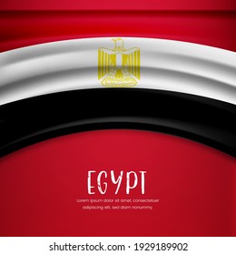 Happy revolution day of Egypt with stylish wavy flag background