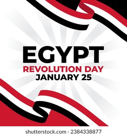 Happy Revolution Day January 25. The Day of Egypt Revolution Day January 25 illustration vector background. Vector eps 10