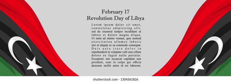 Happy Revolution Day of Libya vector illustration. Suitable for greeting card, poster and banner. 