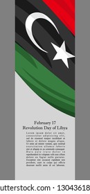 Happy Revolution Day of Libya vector illustration. Suitable for greeting card, poster and banner. 