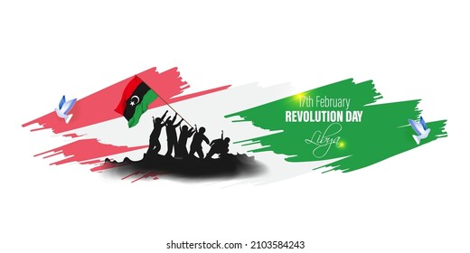 happy revolution day Libya vector illustration 