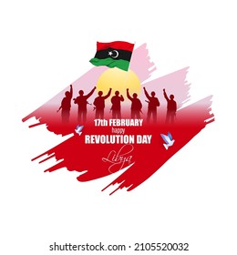 happy revolution day Libya vector illustration 