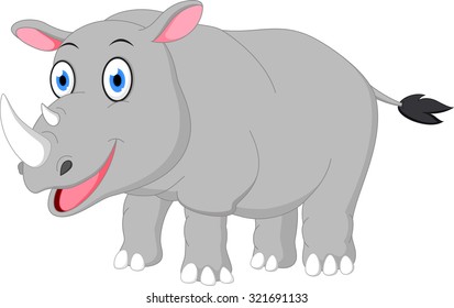 Happy rhino cartoon