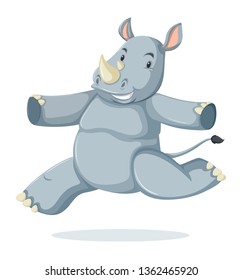 A happy rhinoceros character illustration