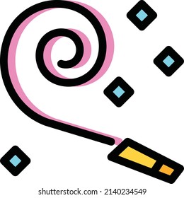 Happy Ribbon Symbol, Vektordesign-Wohnung