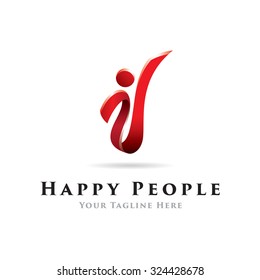 Happy Ribbon Man Logo