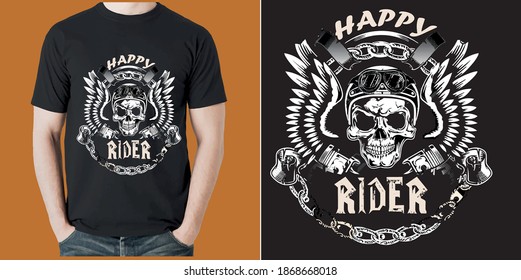 Happy rider t shirt design vector