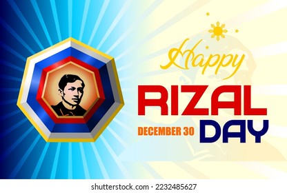 Happy Rizal Day greeting card. vector illustration for poster and banner, December 30