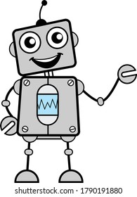 Happy Robot Cartoon Illustration Design