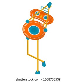 Happy robot toy on a white background - Vector