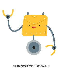 Happy Robot Welcomechildrens Illustration Cute Cyborg Stock Vector ...