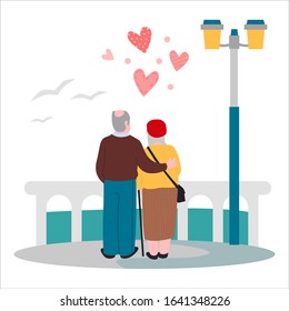 Happy romantic couple people in love, valentine day vector illustration. Man and woman cartoon characters, romantic relationship, heart symbol of love. Couple romance, valentine day together