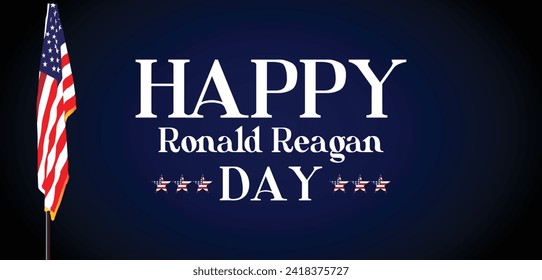 Happy Ronald Reagan Day Text illustration Design