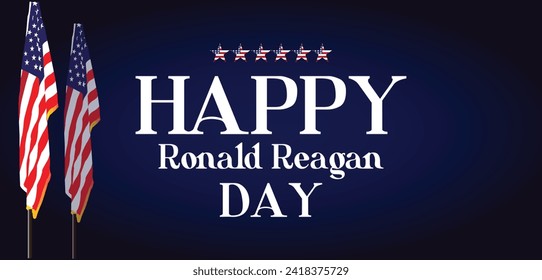 Happy Ronald Reagan Day Text illustration Design