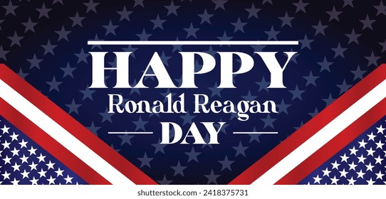 Happy Ronald Reagan Day Text illustration Design