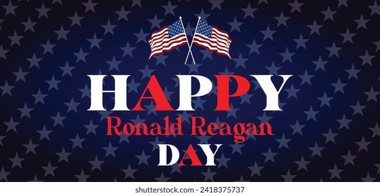 Happy Ronald Reagan Day Text illustration Design