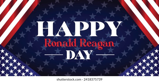 Happy Ronald Reagan Day Text illustration Design