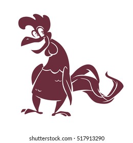 Happy rooster on white background. New Year design character.