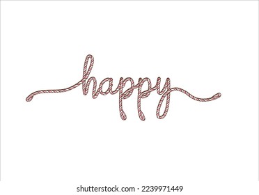 happy rope design hand drawn vector