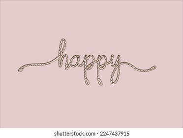 happy rope vector design hand drawn