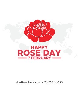 Happy Rose Day Post and Greeting Card. 7 February - Rose Day lineart of Valentine's Week minimal Vector Illustration
Happy Rose Day held on 07  February.