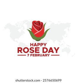 Happy Rose Day Post and Greeting Card. 7 February - Rose Day lineart of Valentine's Week minimal Vector Illustration
Happy Rose Day held on 07  February.