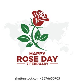 Happy Rose Day Post and Greeting Card. 7 February - Rose Day lineart of Valentine's Week minimal Vector Illustration
Happy Rose Day held on 07  February.