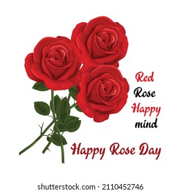 happy rose day with red love 