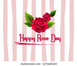 Happy Rose Day. Red vector roses romantic background - Vector