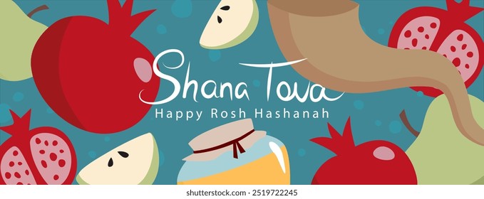 Happy Rosh Hashana Banner, Shana Tova
