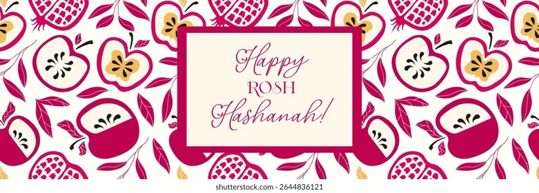Happy Rosh Hashanah greeting card hand drawn