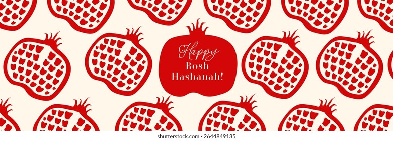 Happy Rosh Hashanah greeting card hand drawn
