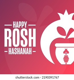 Happy Rosh Hashanah. Holiday concept. Template for background, banner, card, poster with text inscription. Vector EPS10 illustration