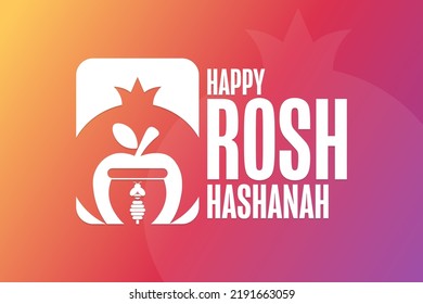 Happy Rosh Hashanah. Holiday concept. Template for background, banner, card, poster with text inscription. Vector EPS10 illustration