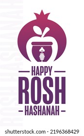 Happy Rosh Hashanah. Urlaubskonzept. Vorlage für Hintergrund, Banner, Karte, Poster mit Texteinschrift. Vektorgrafik EPS10