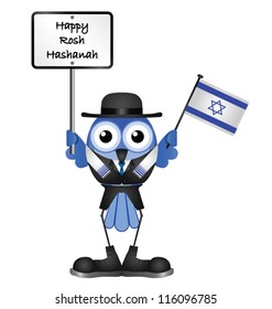 Happy Rosh Hashanah message isolated on white background