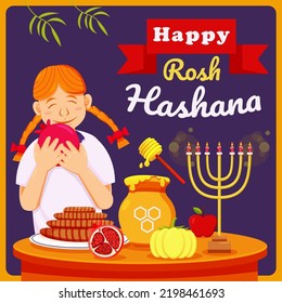 Happy Rosh Hashanah, sweet Jewish girl. Suitable for events