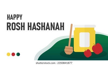 happy rosh hashanah vector background illustration