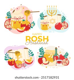 Happy rosh hashanah. Vector illustration.