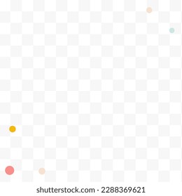 Happy Round Flying Vector Transparent Background. Festive Polka Illustration. Decoration Shine Pattern. Color Splash Christmas Backdrop.