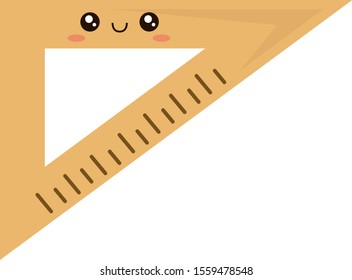 Happy ruler, illustration, vector on white background.