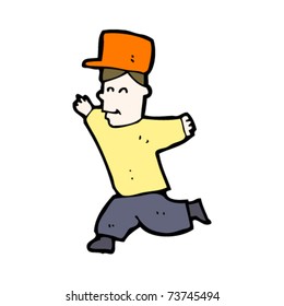happy running boy cartoon